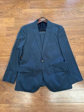 J. Crew Men's Ludlow Light Navy Blue Single-Breasted 2 Piece Suit Jacket & Pants